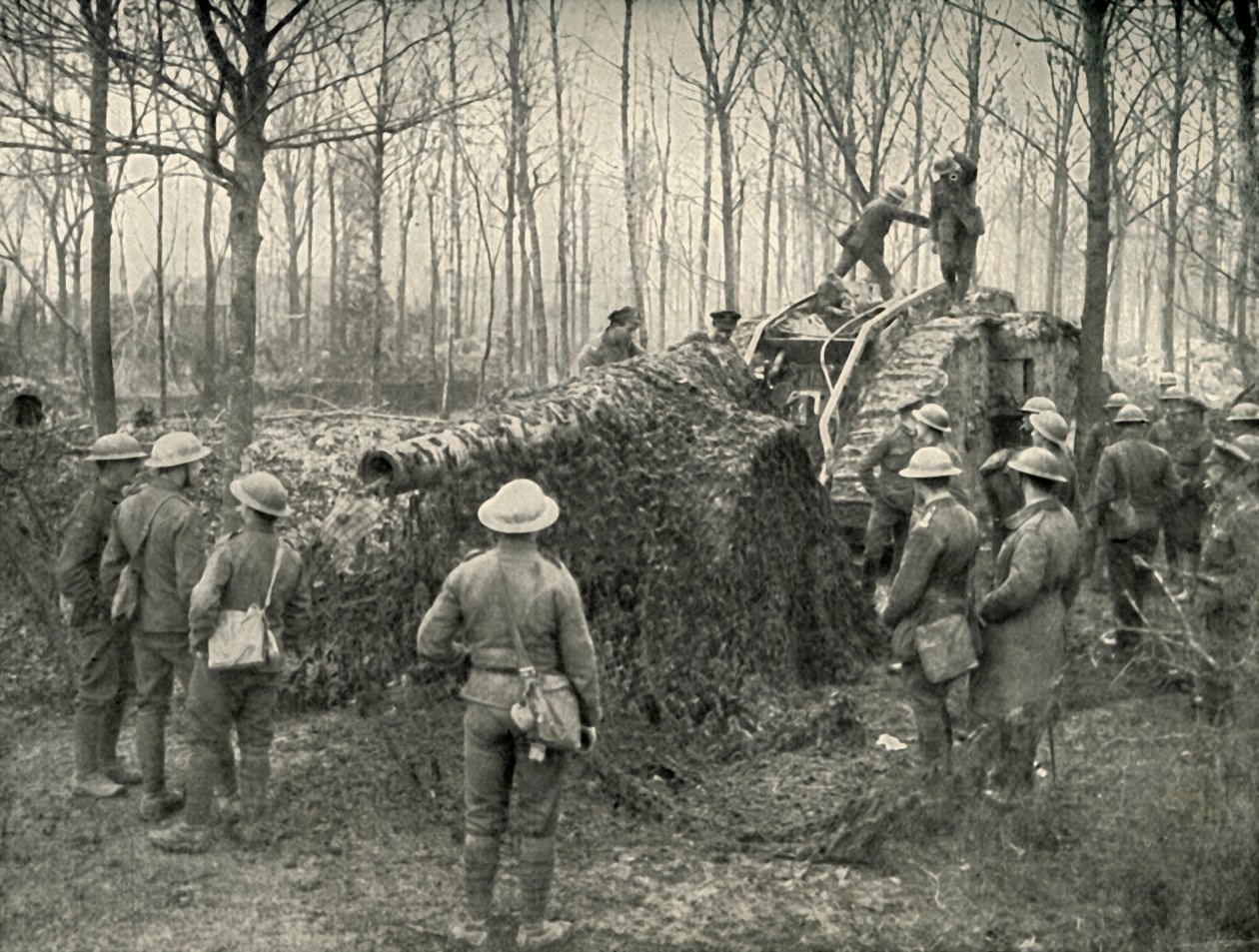 Kamuflaj Altında 5.9 Alman Deniz Silahı Getiren Bir Kara Gemisi, 1919. by Unbekannt