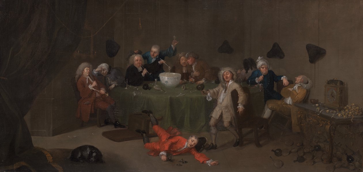 Bir Gece Yarısı Modern Konuşması, ca. 1732. by Unbekannt