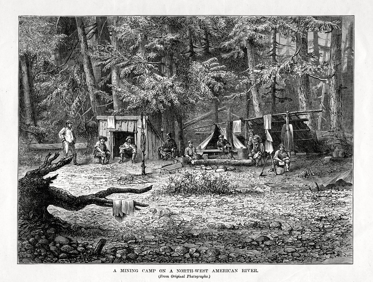 Kuzey-Batı Amerika Nehrinde Bir Maden Kampı, 1877 by Unbekannt