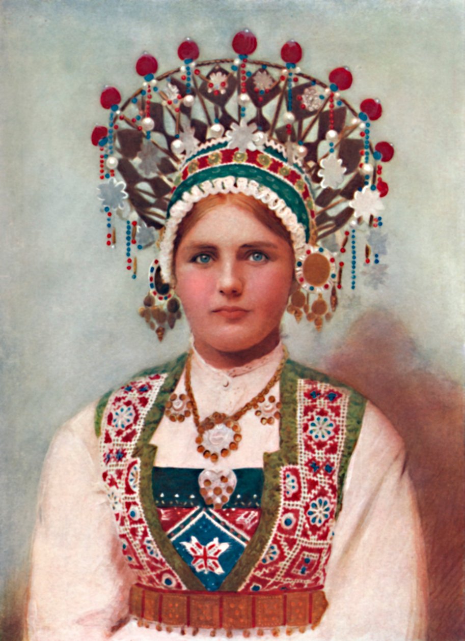 Gelinlik giymiş bir Norveçli kız, 1912 by Unbekannt