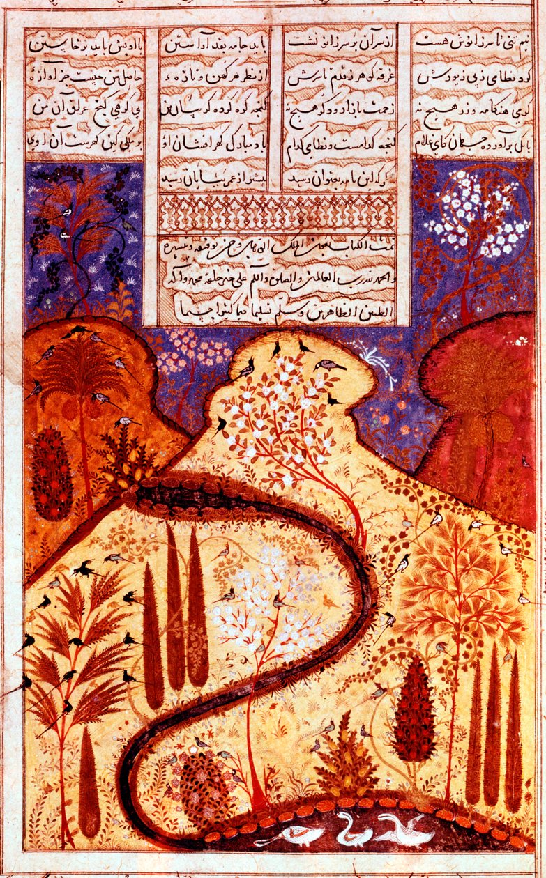 Bir Cennet Bahçesi, İran minyatürü, c1300 by Unbekannt