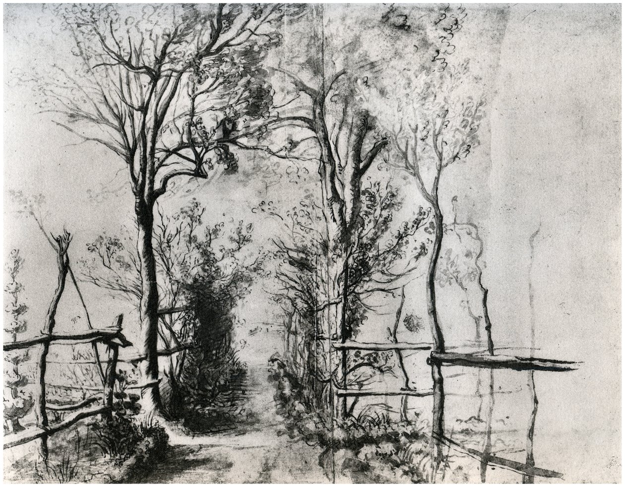 Ağaçlarla Çevrili Bir Yol, c1620-1625 1958 by Unbekannt