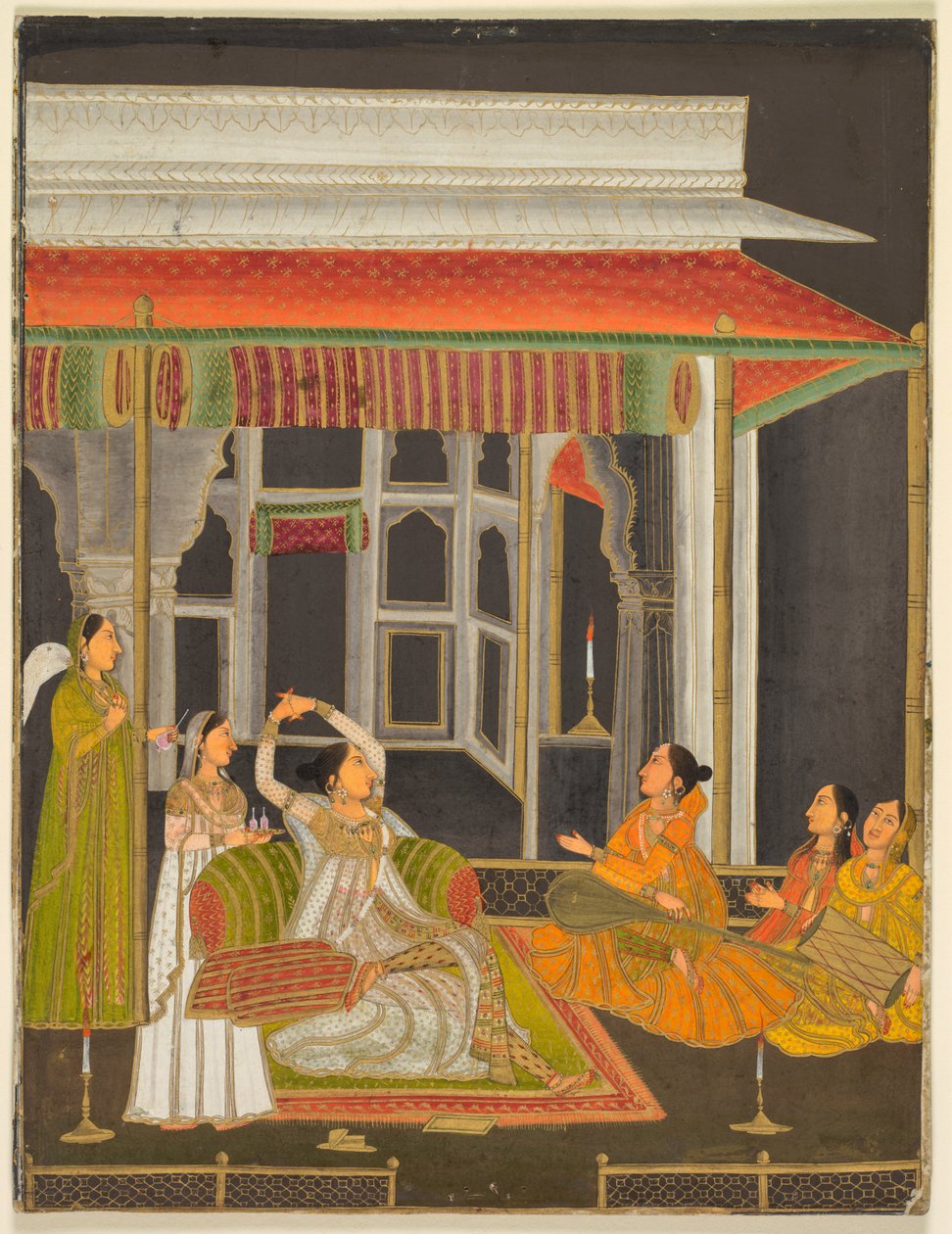 Geceleri Refakatçileriyle Terasta Bir Prenses, c. 1760. by Unbekannt