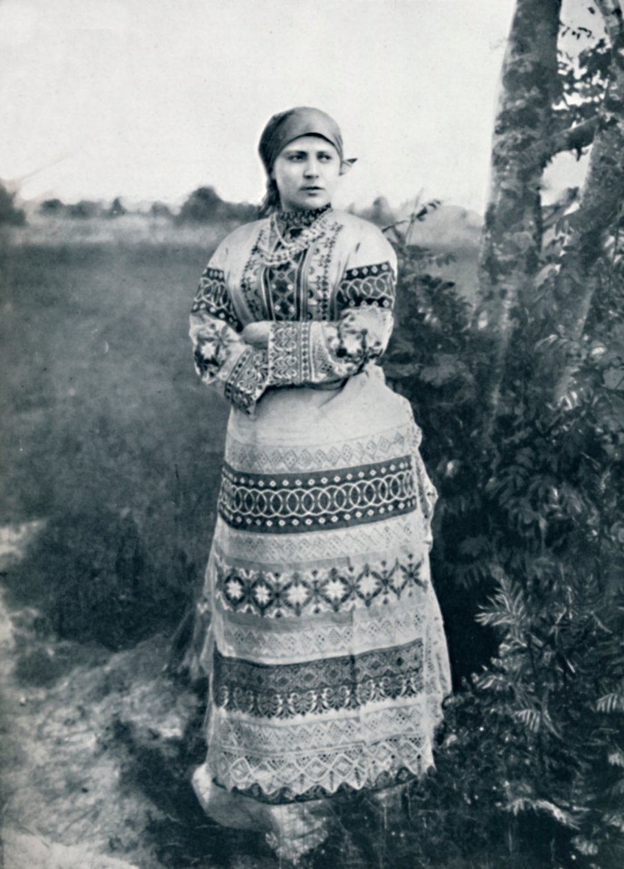 Kostümlü bir Rus köylüsü, 1912 by Unbekannt