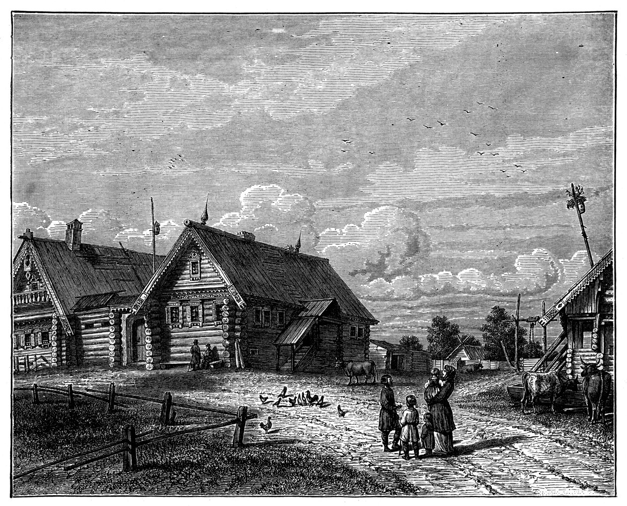 Güney tarım bölgesinde bir Rus köyü, c1890 by Unbekannt
