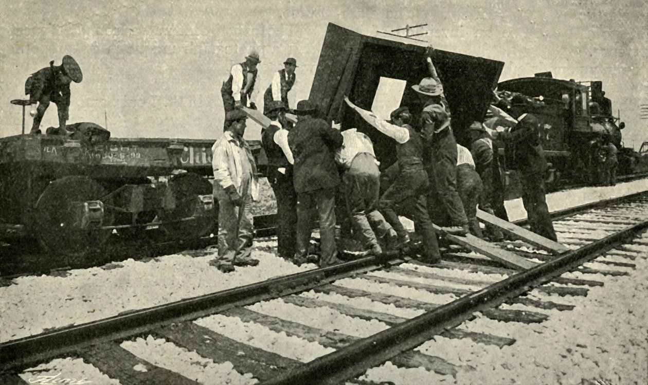Bir Özel Eşya Treni Raylara Biniyor, 1901. by Unbekannt