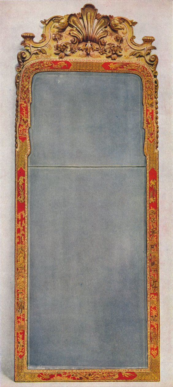 Kırmızı Lake ile süslenmiş çerçeve içinde c1720