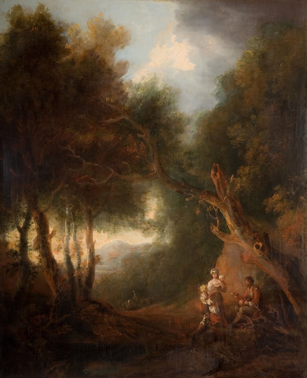 Ormanlık Bir Manzara, Sonbahar Akşamı, muhtemelen 1800 dolayları. by Unbekannt