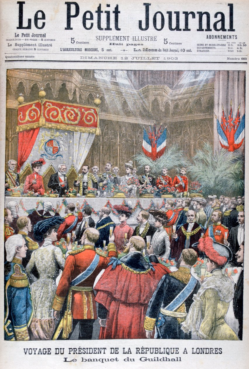 Konuk Fransız cumhurbaşkanı için bir ziyafet, Guildhall, Londra, 1903 by Unbekannt