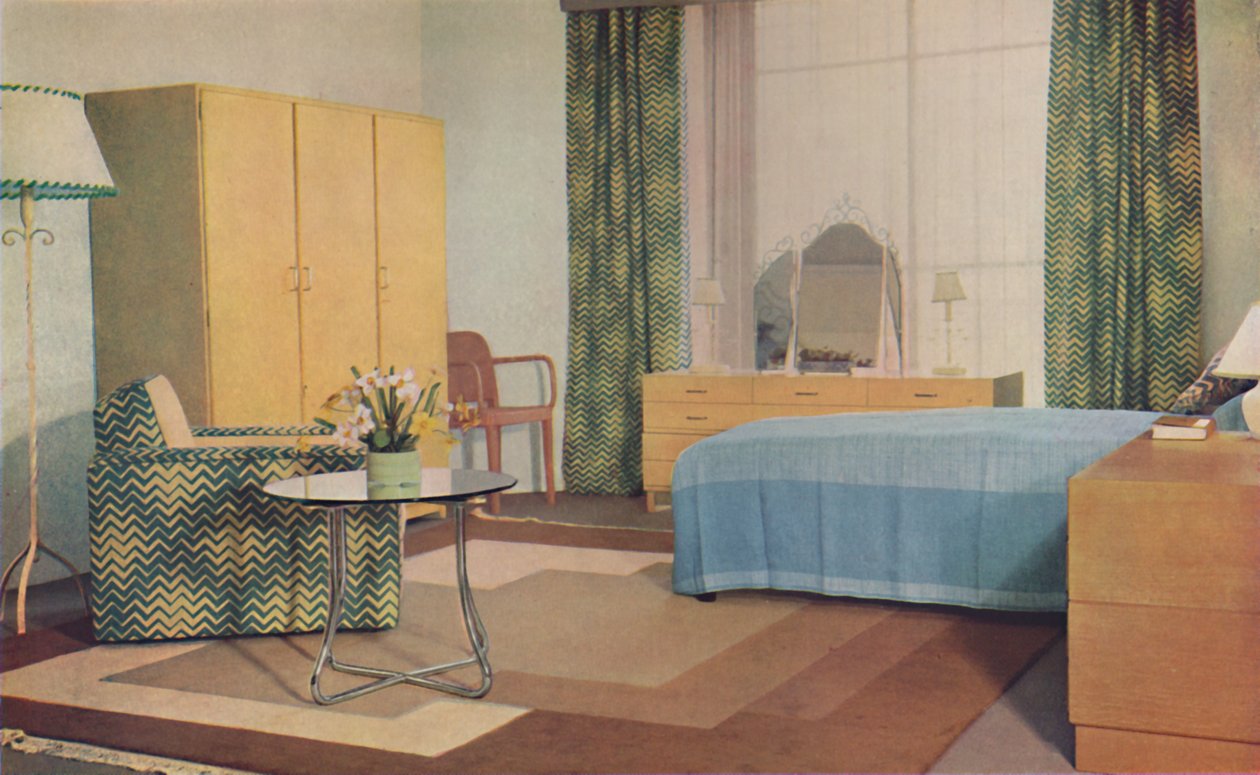 Miss P. E. Humphries tarafından tasarlanan bir yatak odası, 1936 by Unbekannt