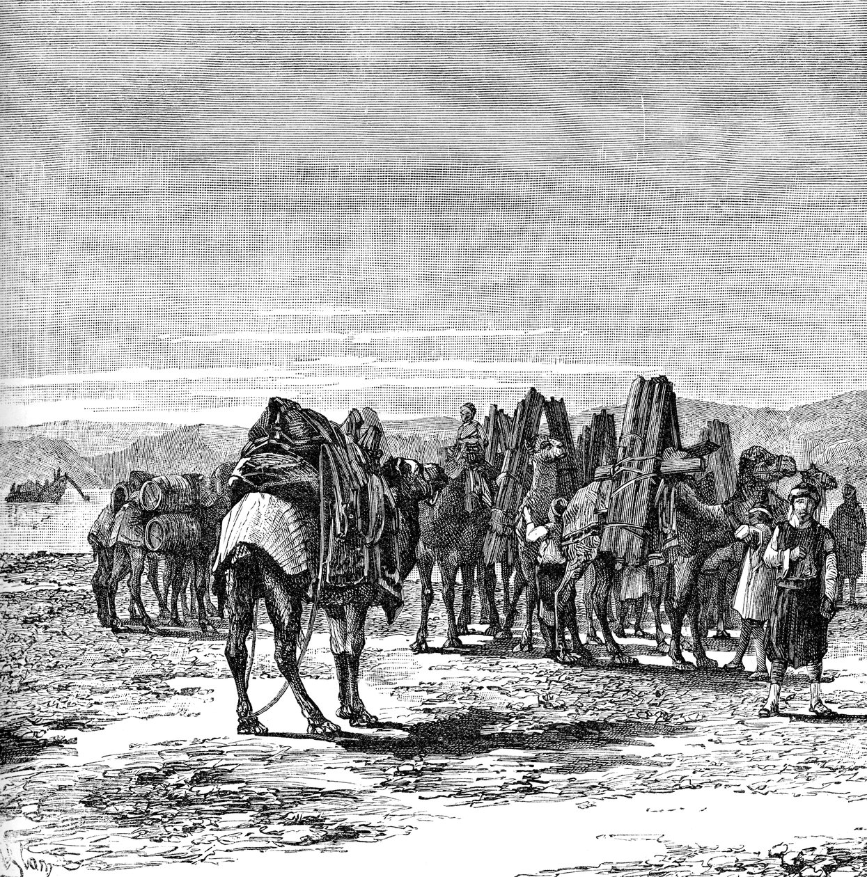 Fırat kıyısında bir kervan, 1895 by Unbekannt