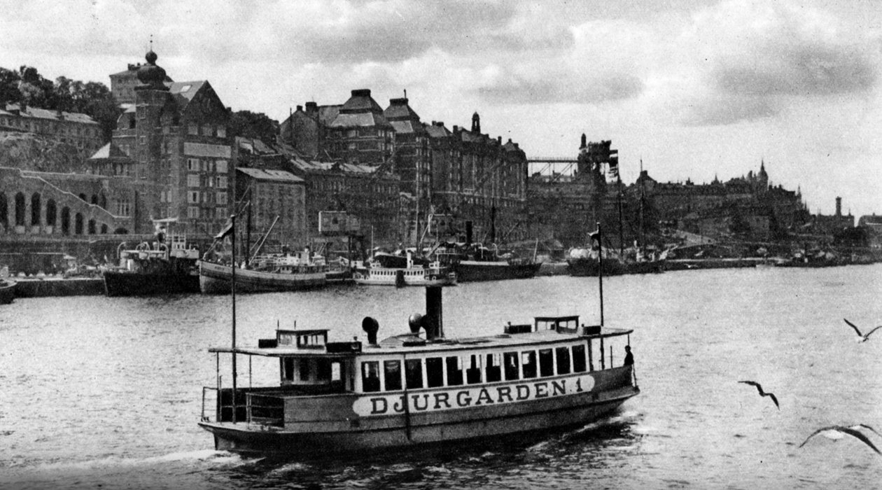 Djurgarden adasına giden bir feribot, Stockholm, İsveç, c1923 by Unbekannt