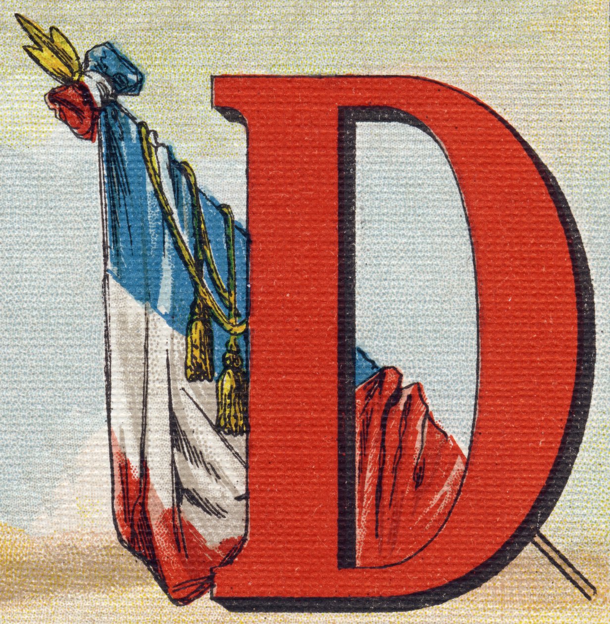 Bir bayrak. "Alphabet de ma petite fille" gravürü. Bernardin-Bechet ve Fils, kitapçı-yayıncılar, Paris, 1895 civarı. Tuval üzerine kırılmaz albüm. Bibliotheque des Bebes. 12 sayfa. Bir okuma yöntemi ve açıklayıcı bir abecedary içeren albüm. karartma: 2 by Unbekannt