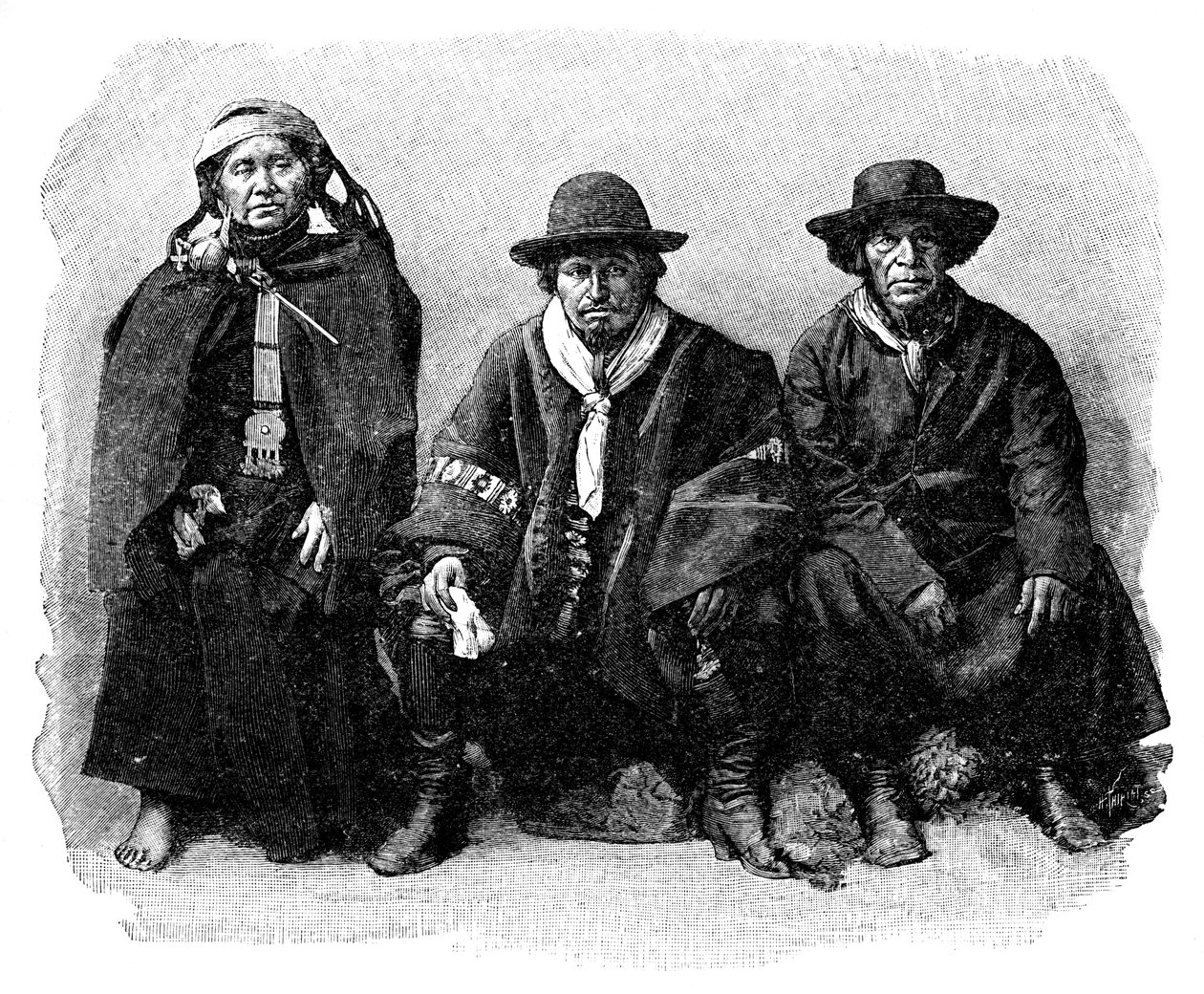 Bir grup Araucanlı, ŞiliArjantin, 1895 by Unbekannt