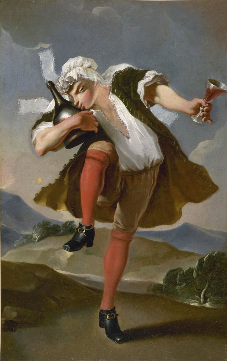 A la bonne buteille. 1780 ile 1800 yılları arasında bir şarap tüccarının tabelası. by Unbekannt