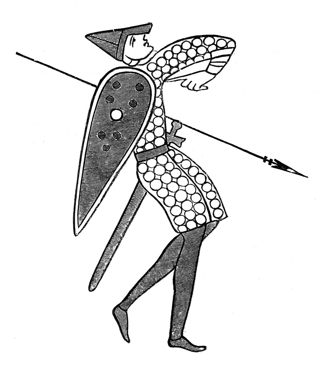 Williams ordusunun bir mızrakçısı, Bayeux Goblen, c1070s, 1870 by Unbekannt