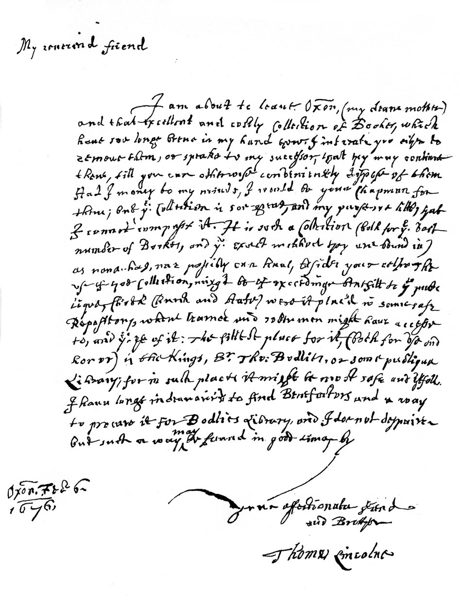 Thomas Lincoln tarafından yazılmış bir mektup, 1676 1840 by Unbekannt