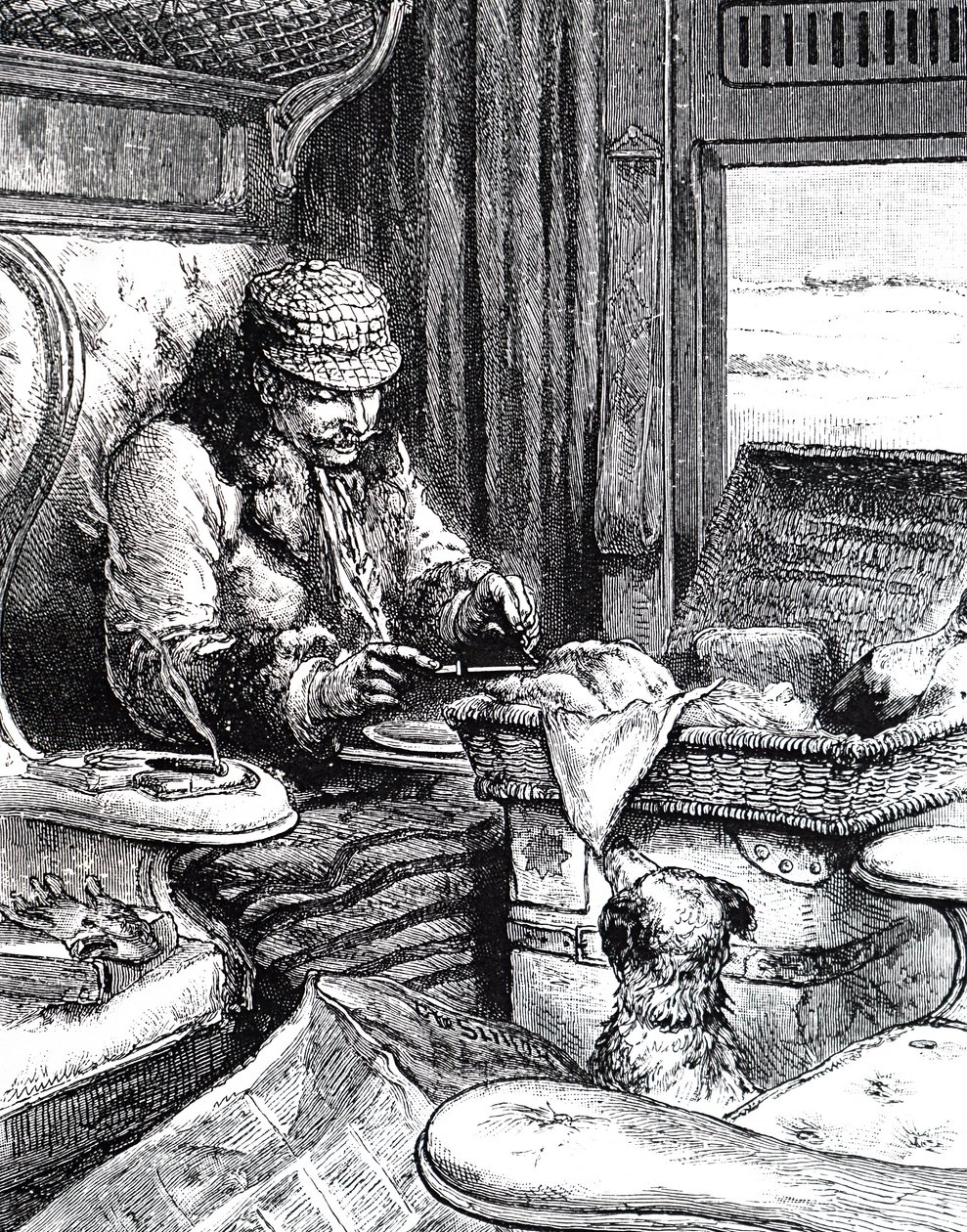 Birinci sınıf vagonda bir adam. by Unbekannt