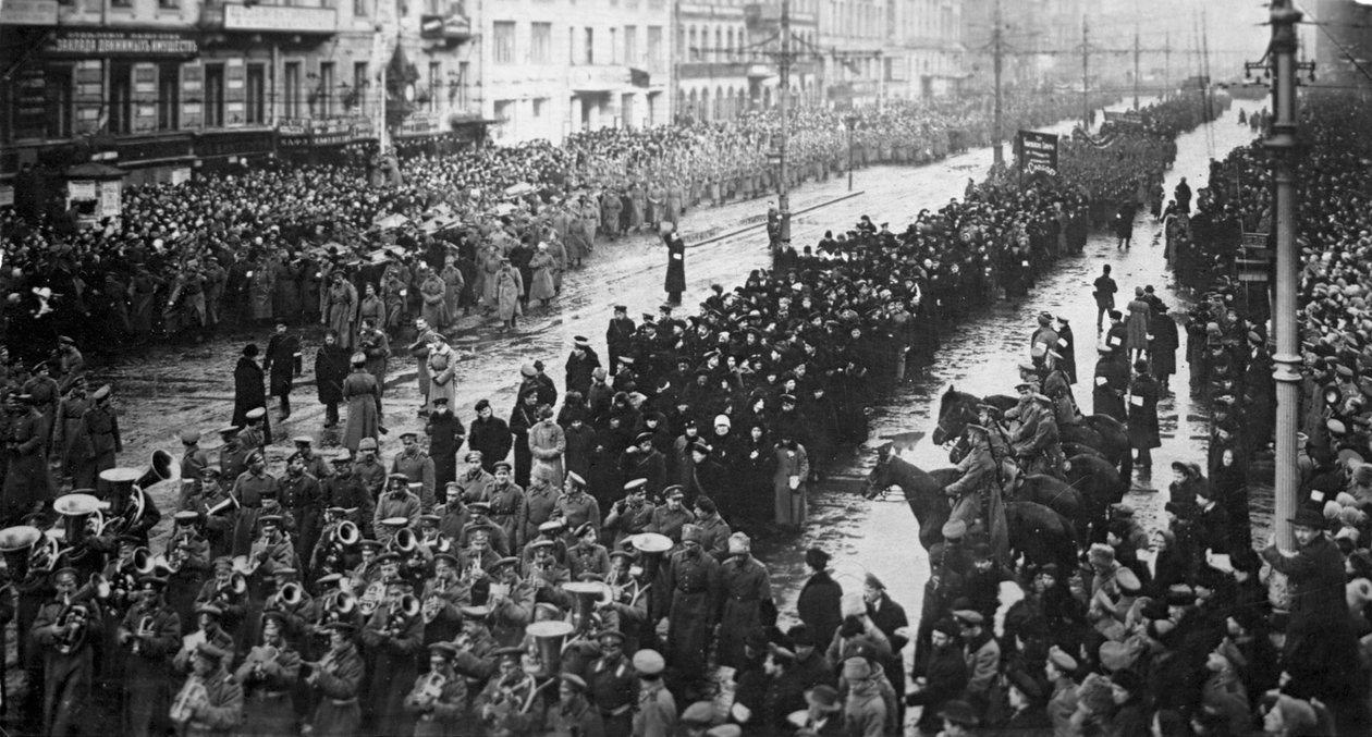 Şubat Devrimi kurbanları için bir yas töreni, Rusya, 5 Nisan 1917 by Unbekannt