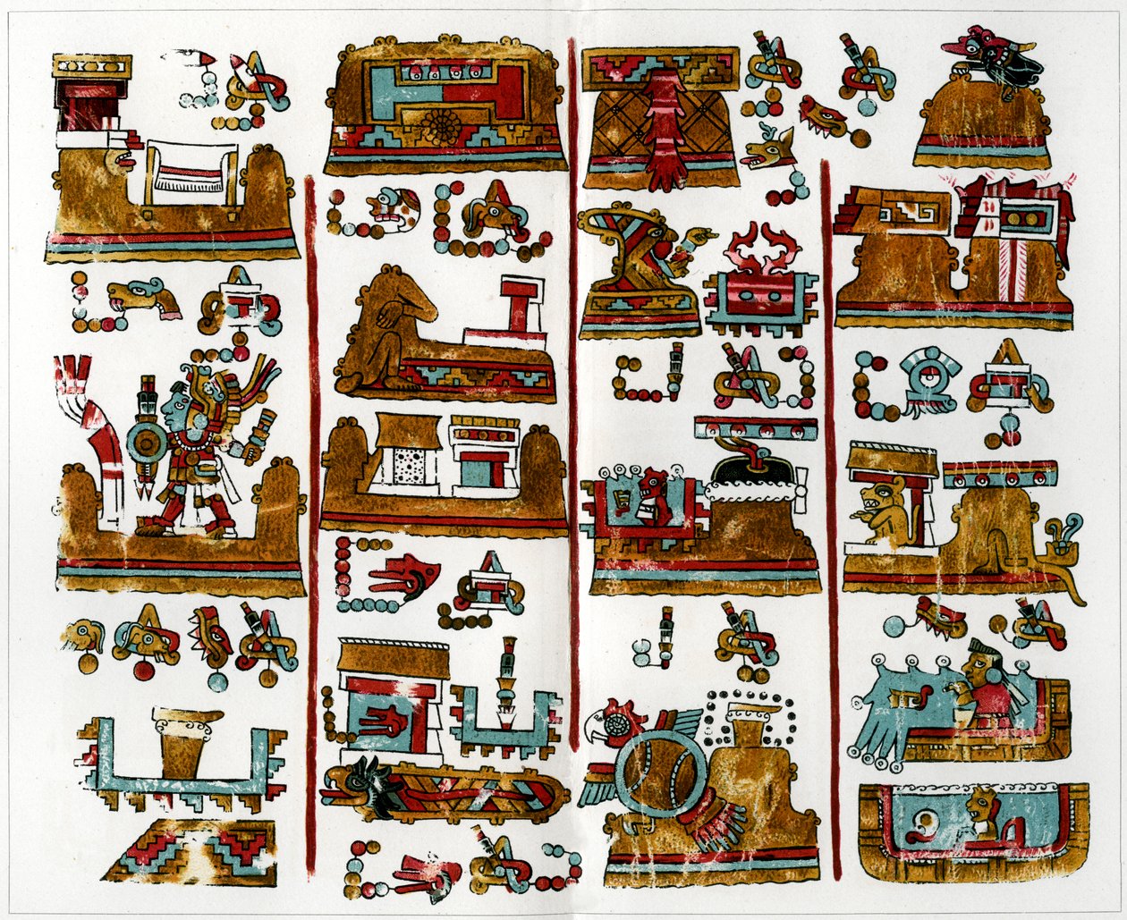 1901 Zapothec kökenli Viyana el yazmasından bir sayfa by Unbekannt