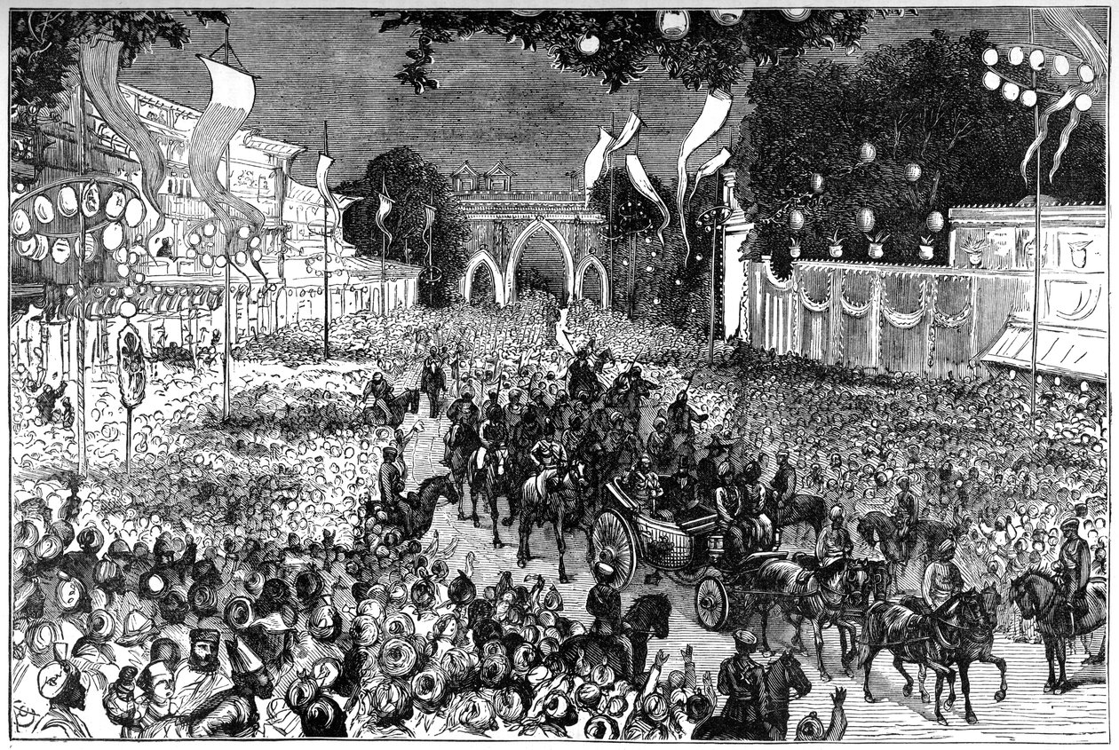 Galler Prensi doğum gününü kutlamak için bir alayı, Bombay, Hindistan, 19. yüzyıl by Unbekannt