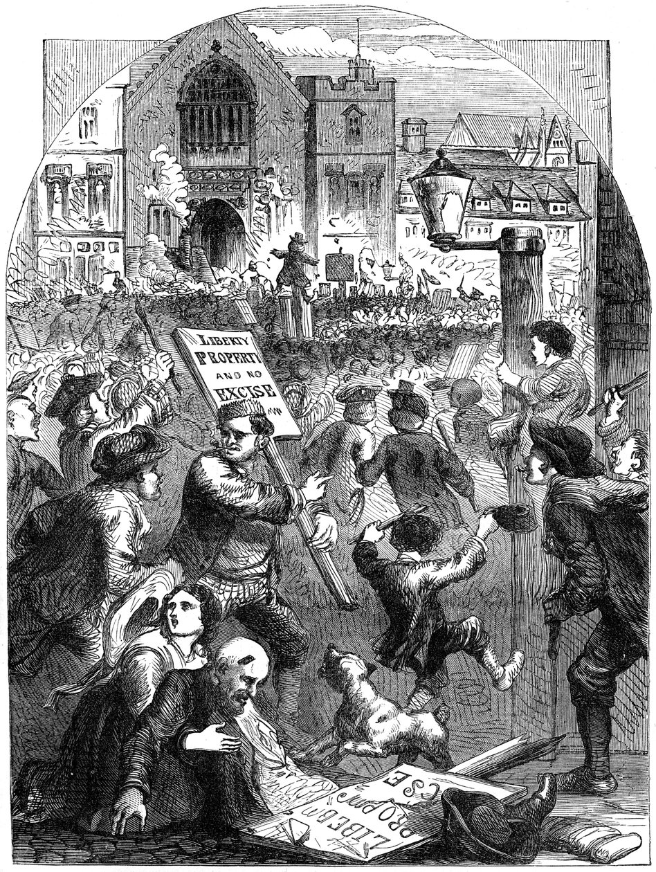 Parlamento Binası dışında isyankar bir meclis, Londra, 18. yüzyıl 19. yüzyıl by Unbekannt