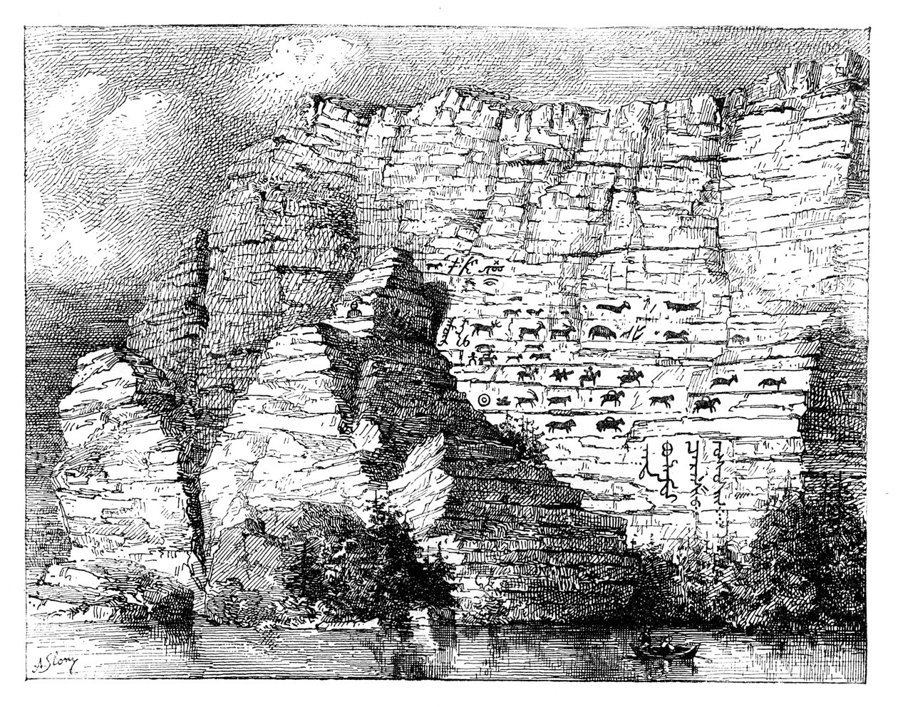 Yenisey nehri kıyısında bir kaya yazıtı, 1895 by Unbekannt