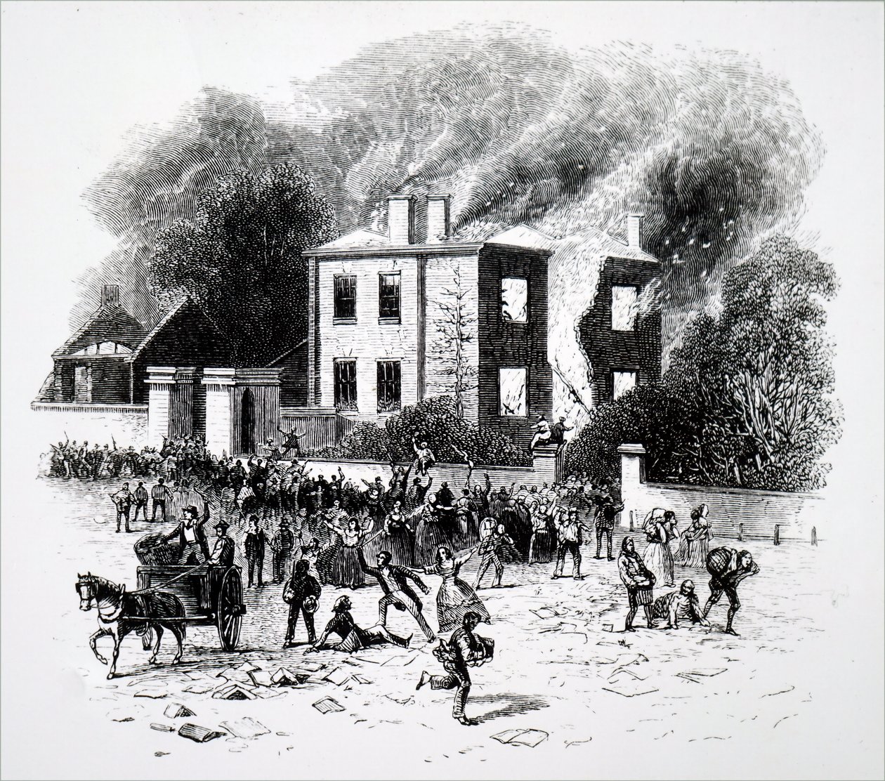 1791 Birmingham İsyanlarından bir sahne. by Unbekannt