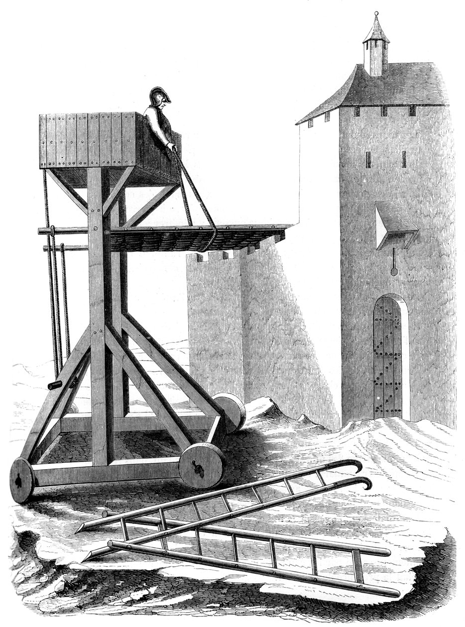 Bir kuşatma saldırı platformu, 15. yüzyıl 1849 by Unbekannt