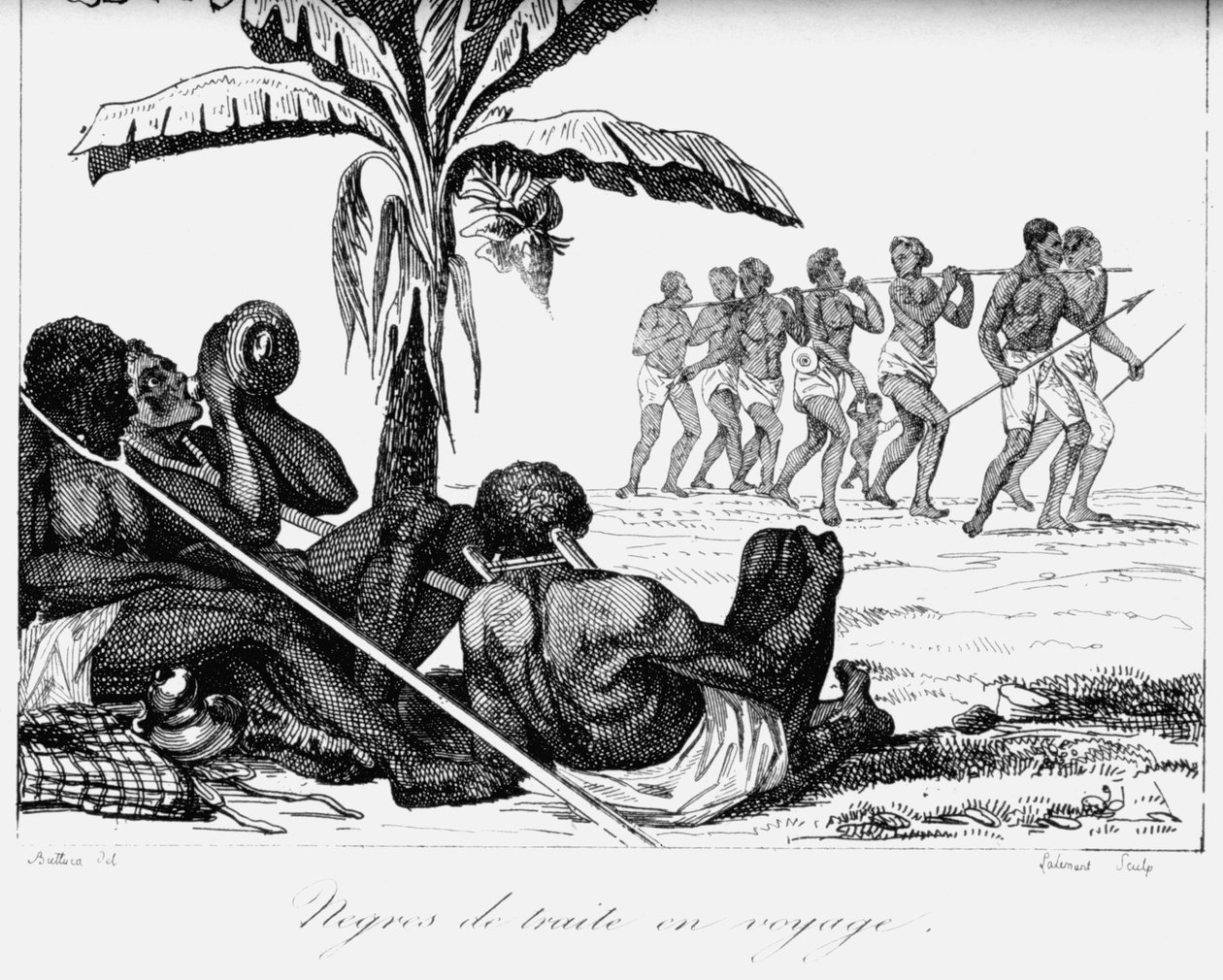 Bir köle konvoyu, Afrika, 19. yüzyıl by Unbekannt