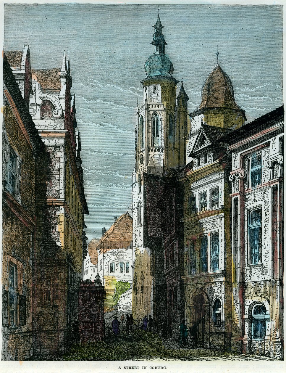 Coburg, Bavyera, Almanya'da bir sokak, c1880 by Unbekannt