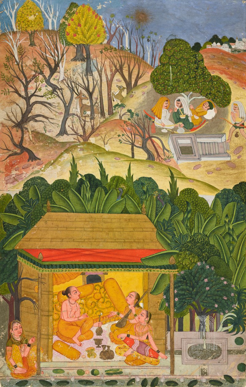 Bir yaz ayı, muhtemelen Vaisakh, bir Barahmasa serisinden bir yaprak, yaklaşık. 1750. by Unbekannt