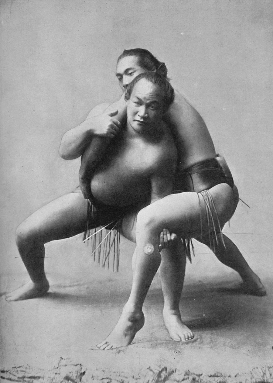 Bir çift Japon profesyonel arasında bir sumo güreşi maçı, 1902 by Unbekannt