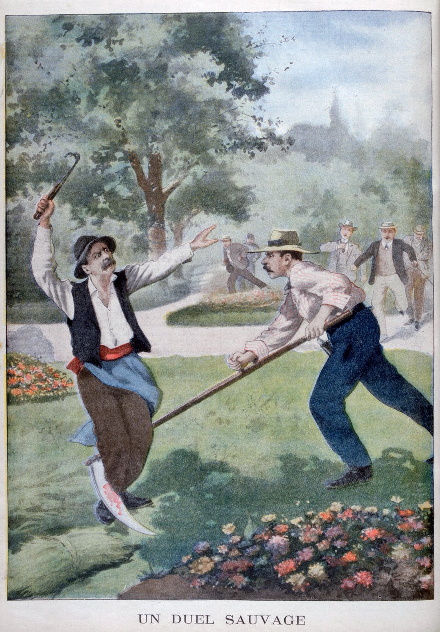 Hasat aletlerini içeren vahşi bir dövüş, 1902 by Unbekannt