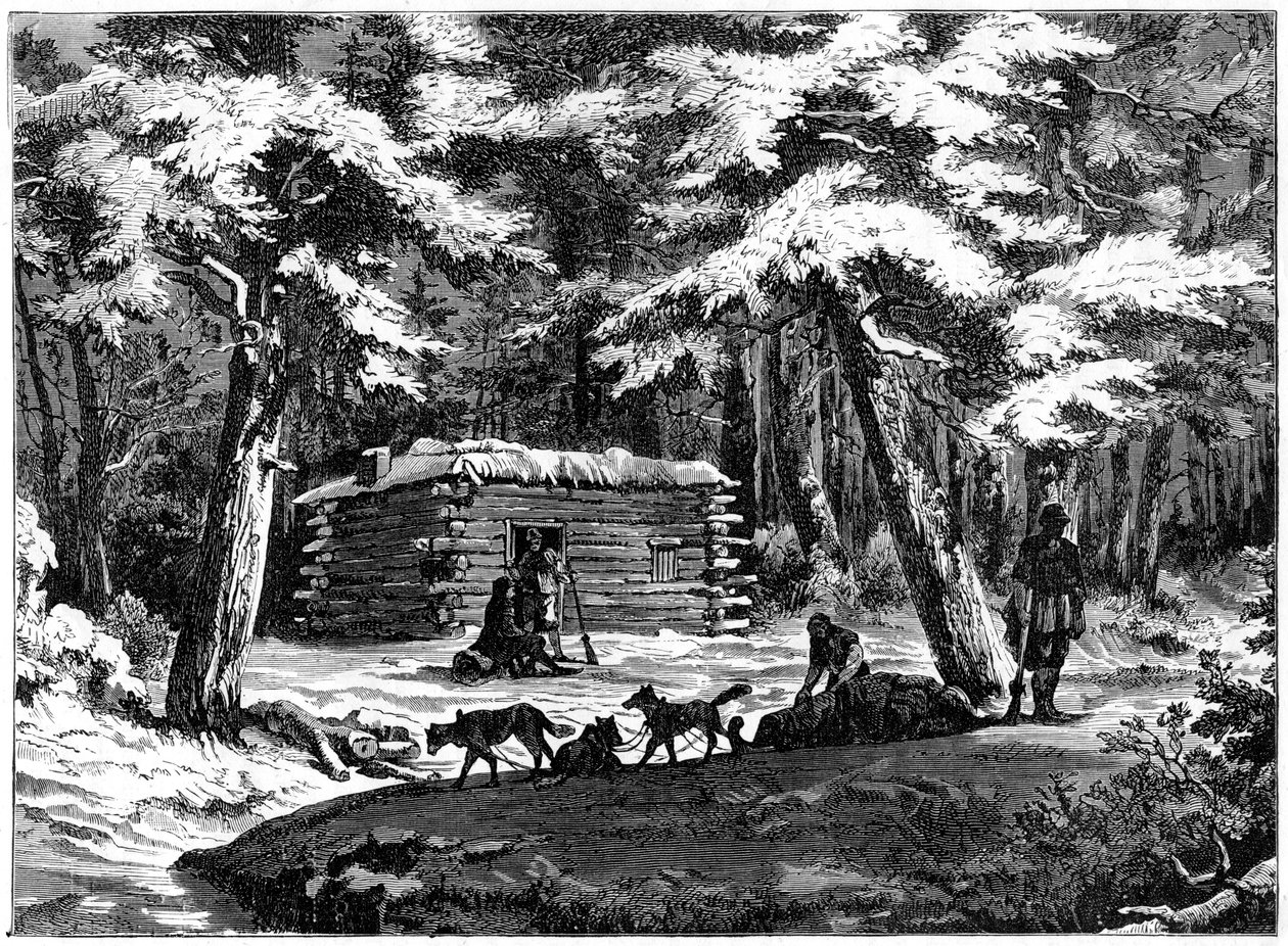 Saskatchewan ülkesinde bir kış kulübesi, Kanada, 1877 by Unbekannt