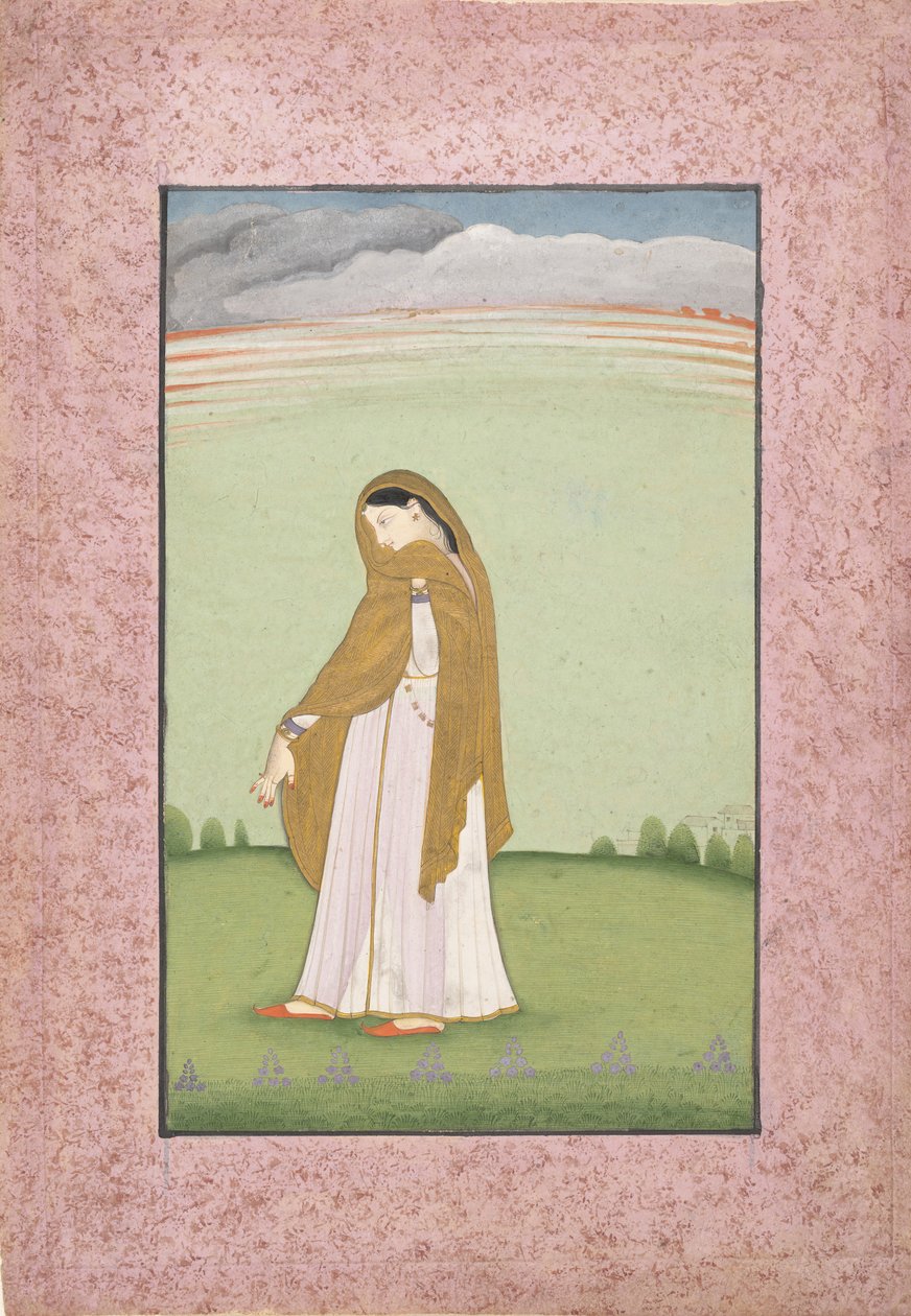 Abhisarika Nayika, Sevgilisini Özleyen Bir Kahraman, yakl. 1790-1800. by Unbekannt