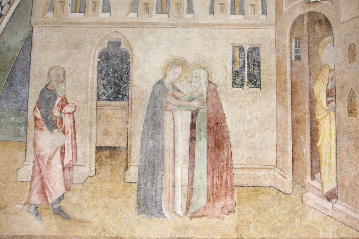 Abondance manastır kilisesi freski: Visitation, Abondance, Fransa by Unbekannt