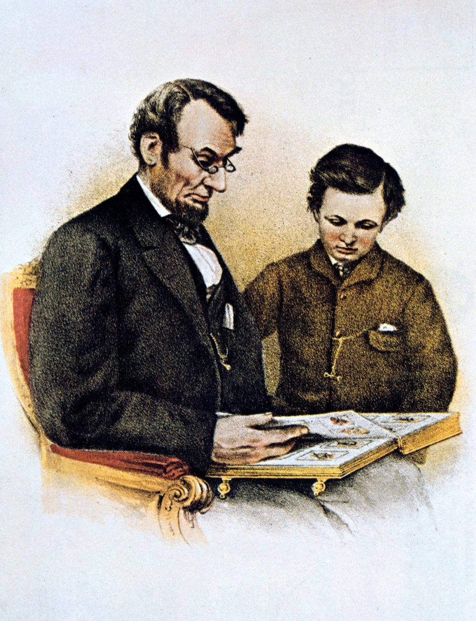 Abraham Lincoln ve oğlu Tad, 9 Şubat 1864 by Unbekannt