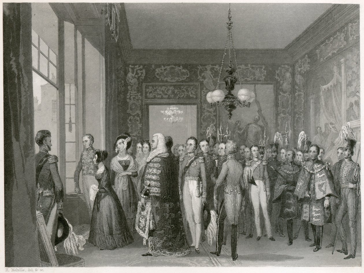 Kraliçe Victoria'nın Katılımı, St James Sarayı, Westminster, Londra, 1837 by Unbekannt