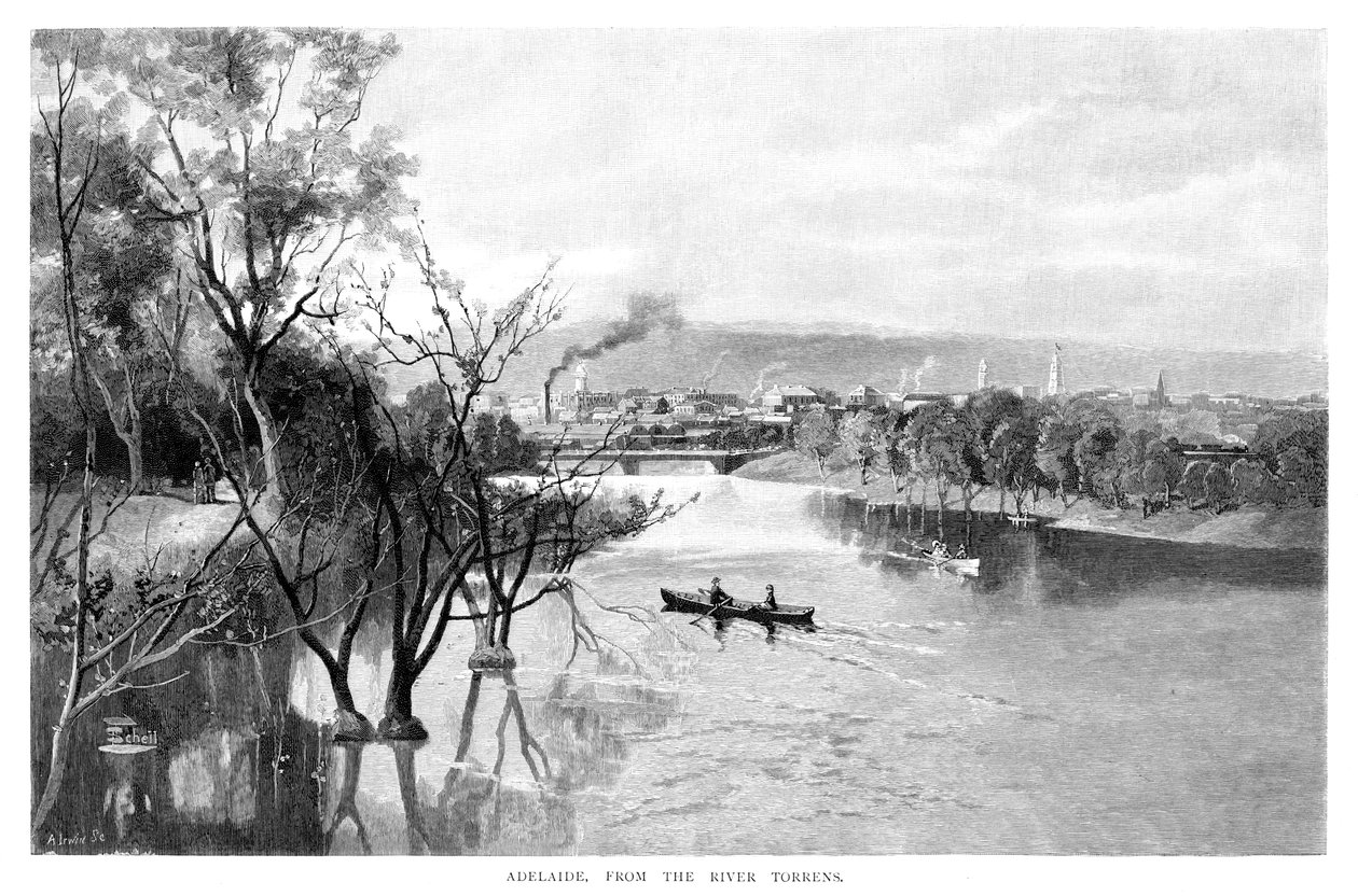 Adelaide, Torrens Nehri'nden, 1886 by Unbekannt