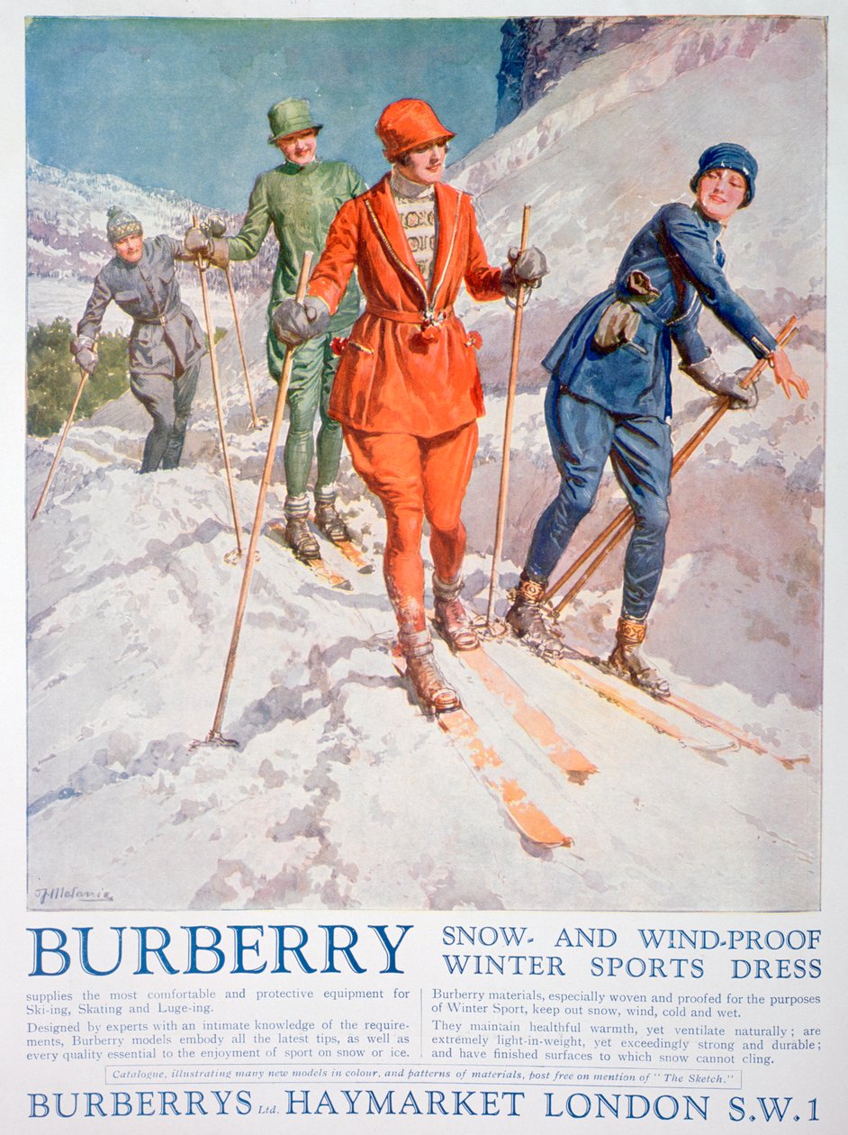 Burberry kış sporları elbisesi reklamı, 1927 by Unbekannt
