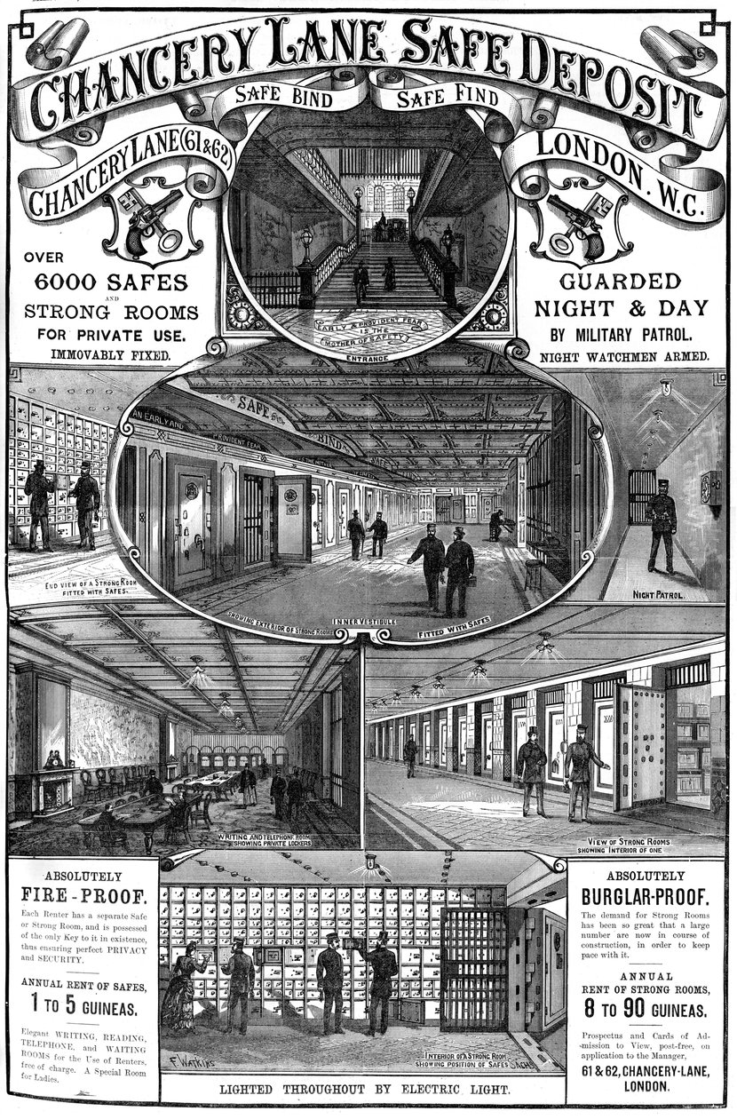 Chancery Lane Güvenli Mevduat İlanı, Londra, 1887 by Unbekannt