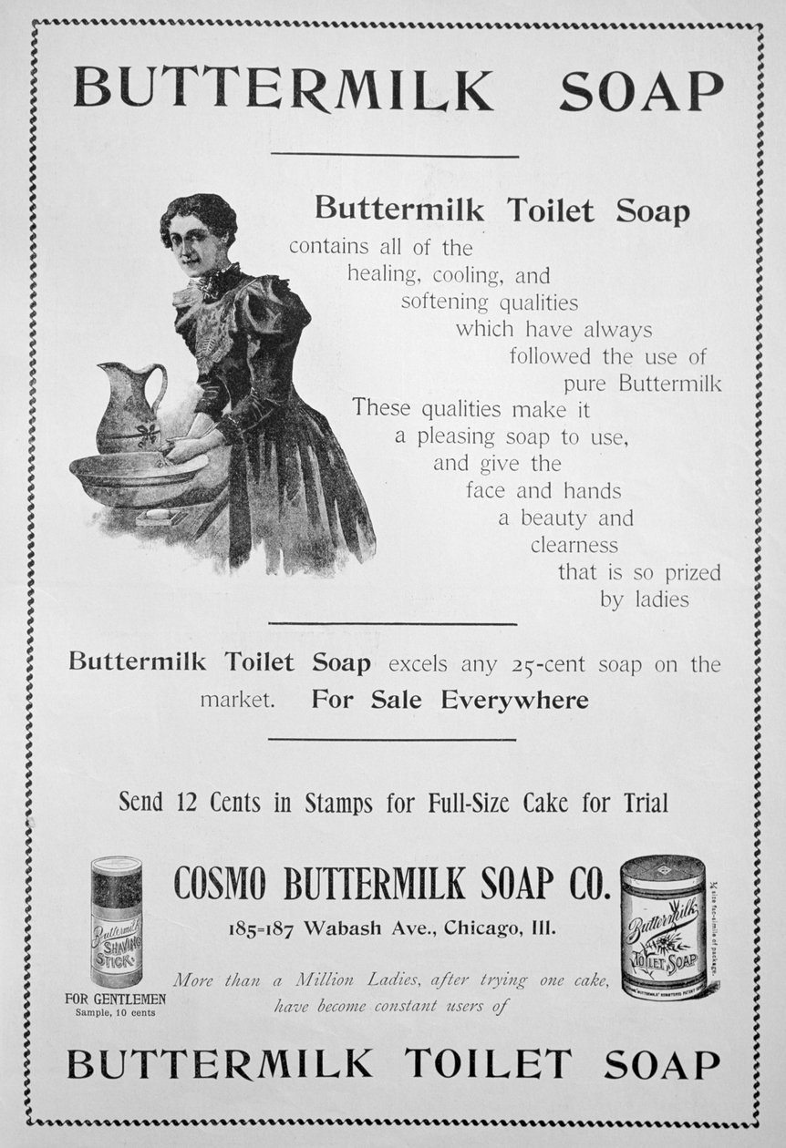 Cosmo Buttermilk tuvalet sabunu reklamı, 1894 by Unbekannt