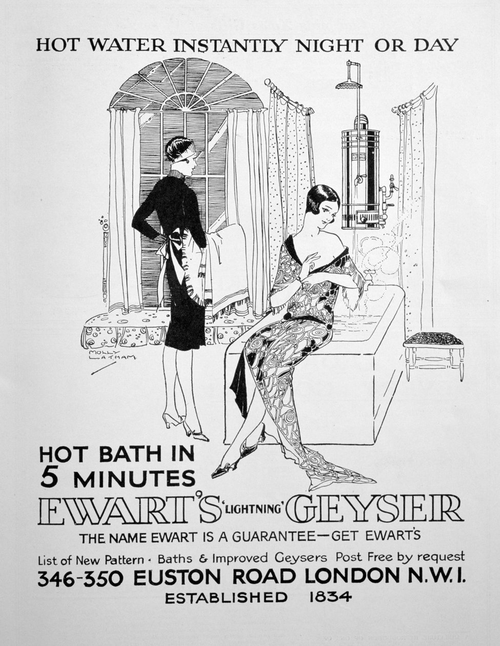Sıcak su için Ewarts Gayzer reklamı, 1928 by Unbekannt