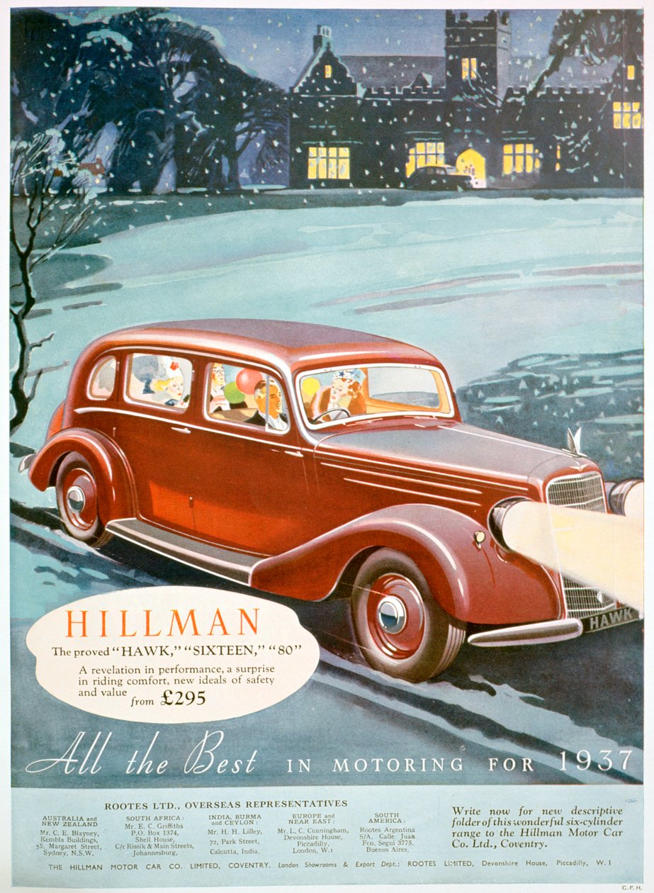 Hillman motorlu arabalar için reklam, 1936 by Unbekannt