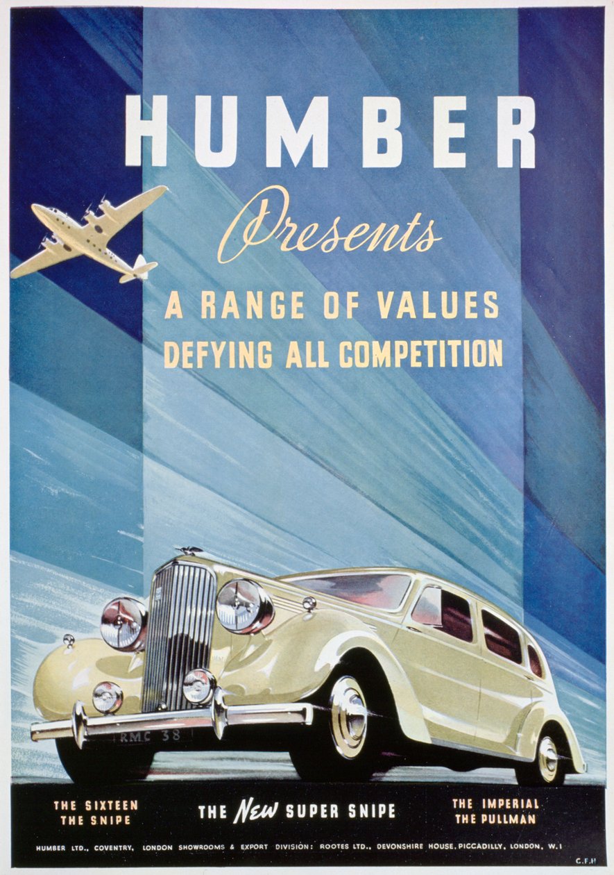 Humber motorlu arabalar için reklam, 1938 by Unbekannt