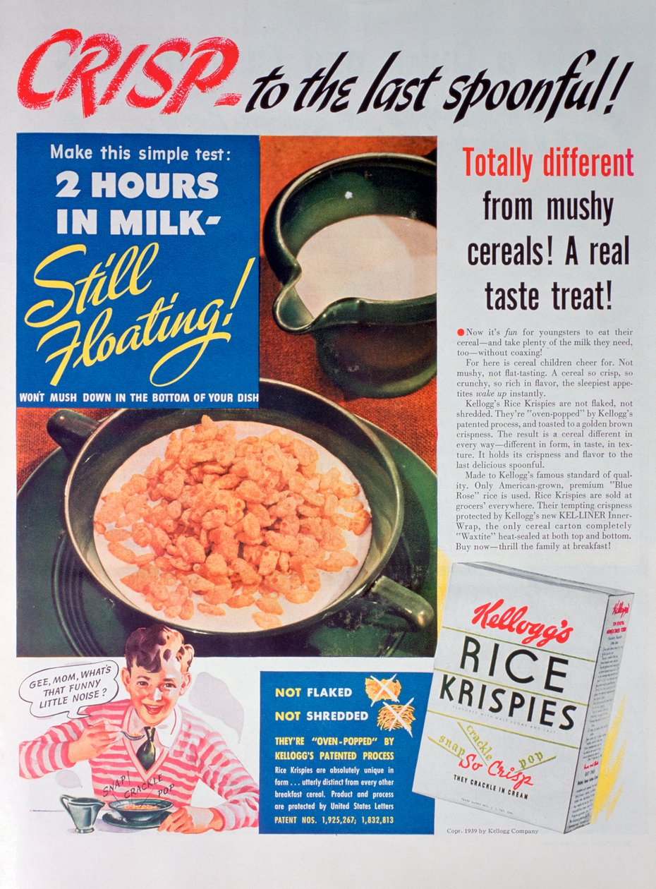 Kelloggs Rice Krispies için reklam, 1939 by Unbekannt