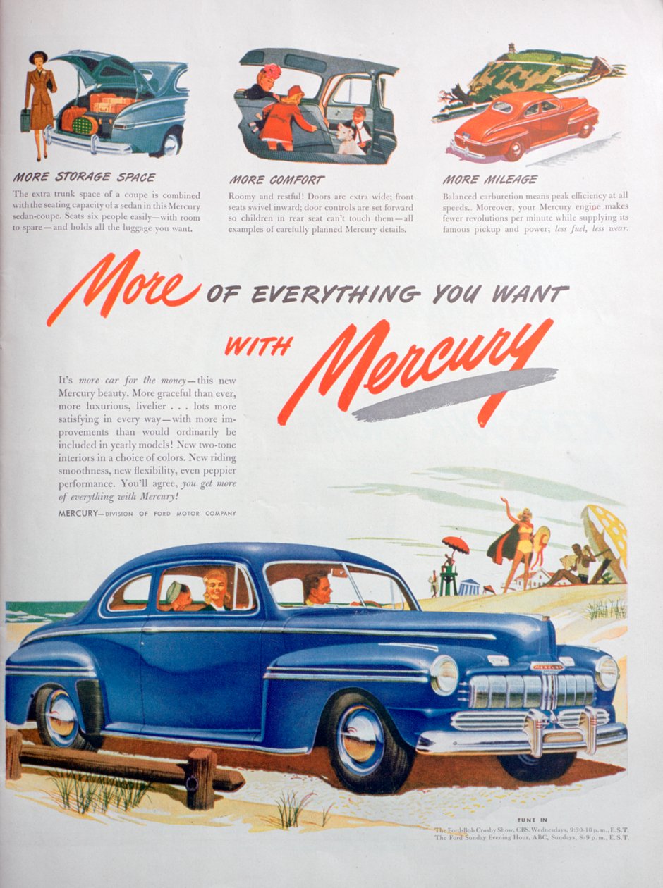 Mercury motorlu arabalar için reklam, 1946 by Unbekannt
