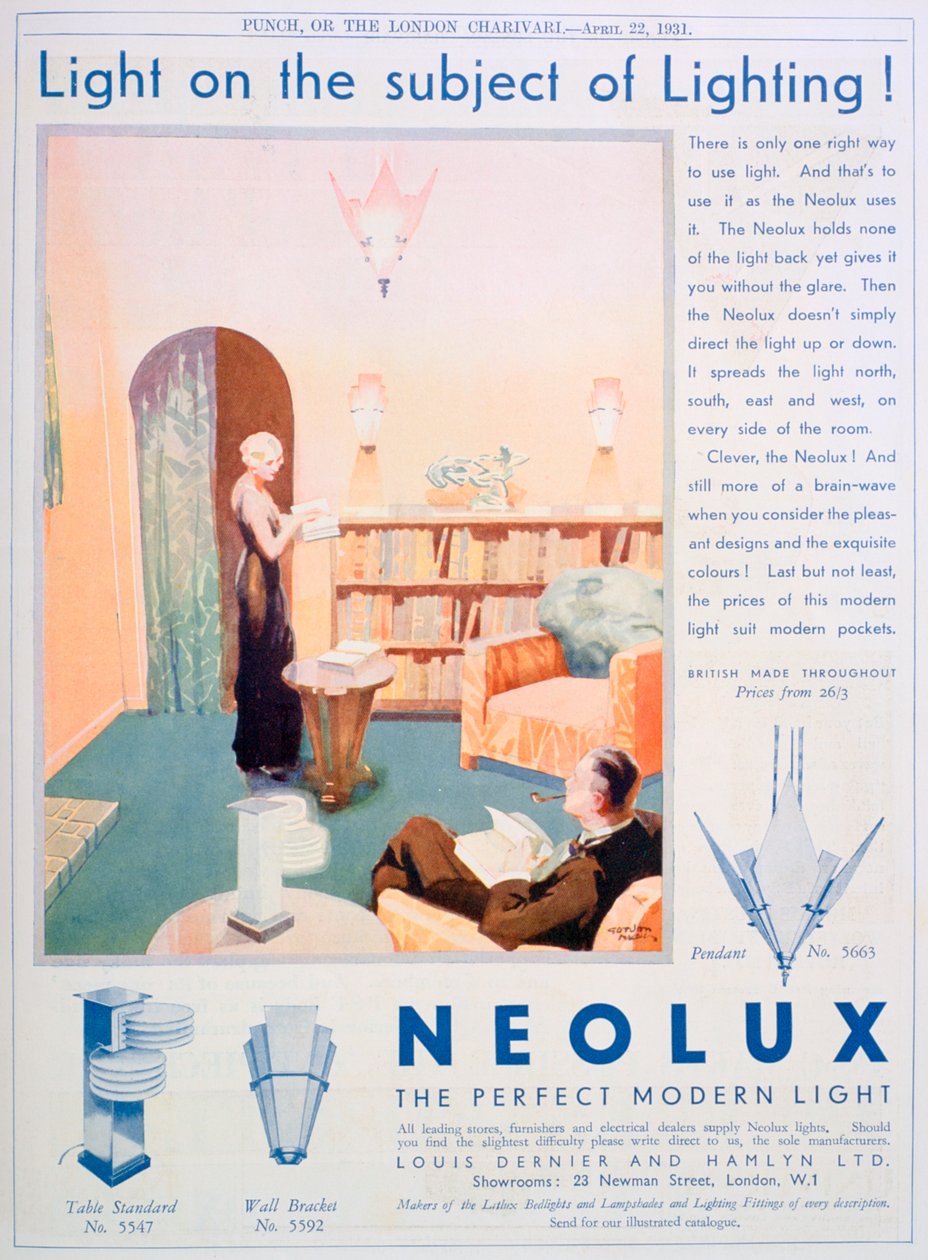 Neolux aydınlatma armatürleri için reklam, 1931 by Unbekannt