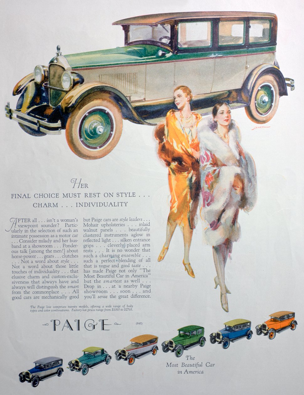Paige motorlu arabalar için reklam, 1927 by Unbekannt